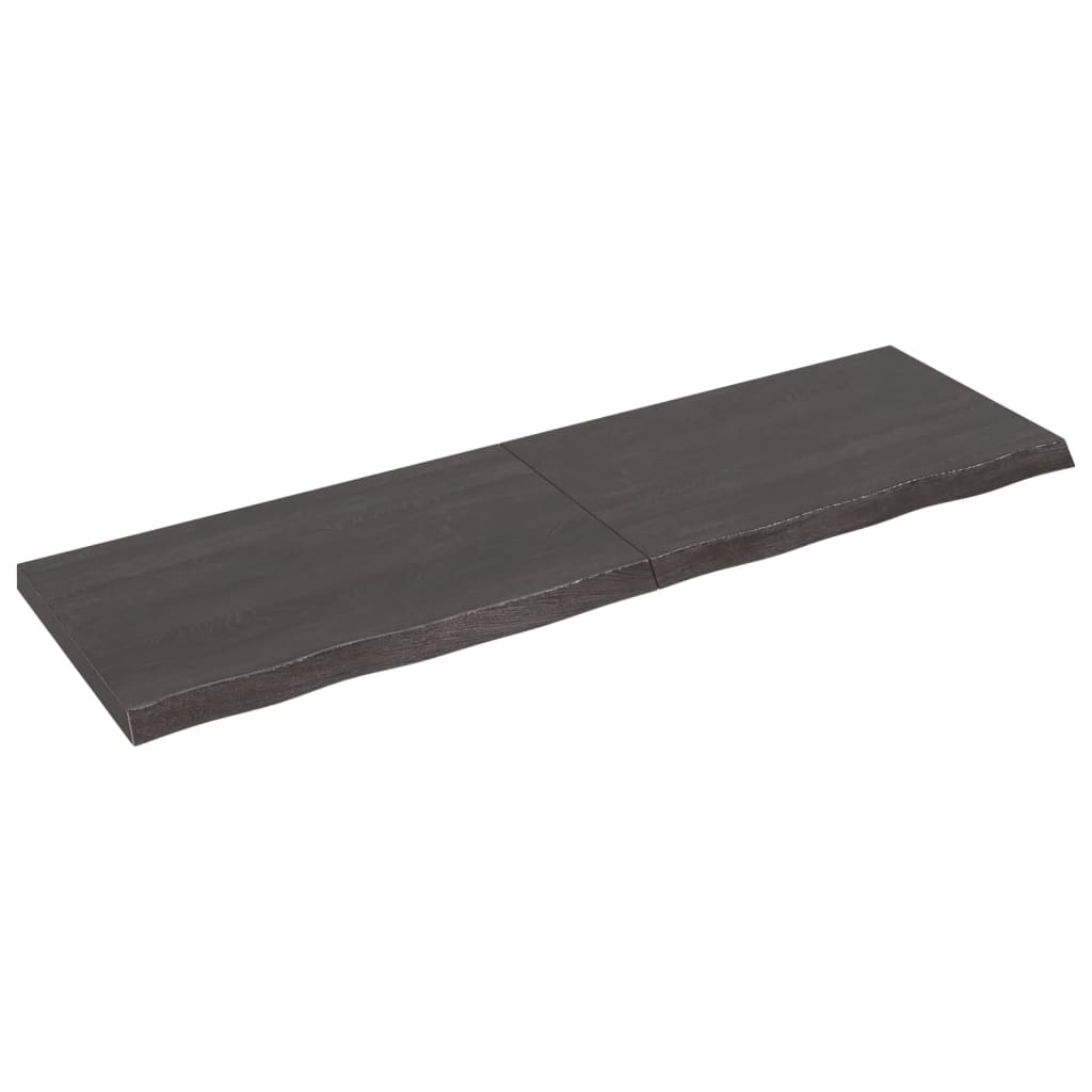 Vegghylle mørkebrun 200x60x(2-6) cm behandlet heltre eik