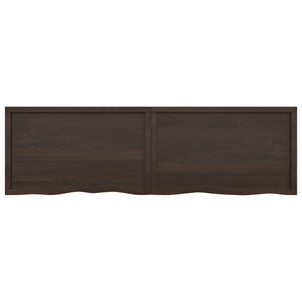 Vegghylle mørkebrun 200x60x(2-6) cm behandlet heltre eik
