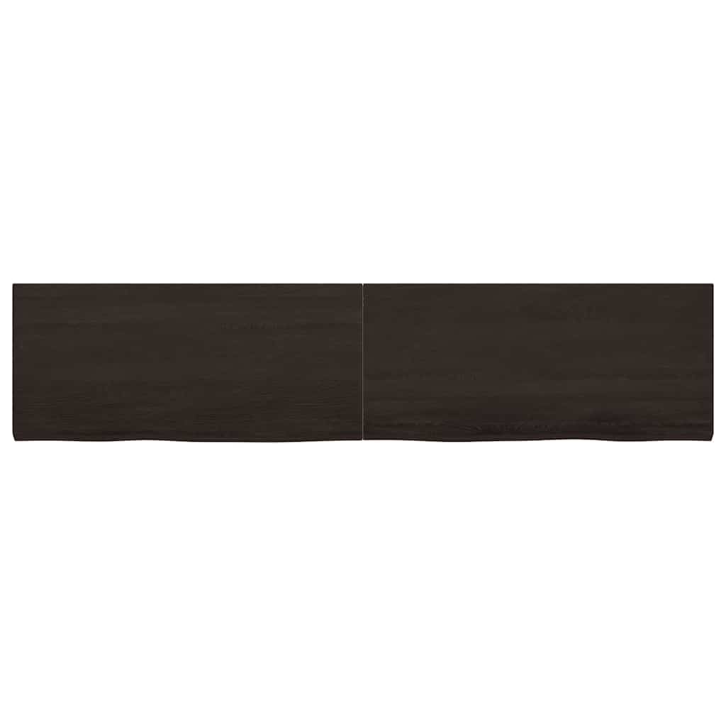 Vegghylle mørkebrun 220x50x(2-4) cm behandlet heltre eik
