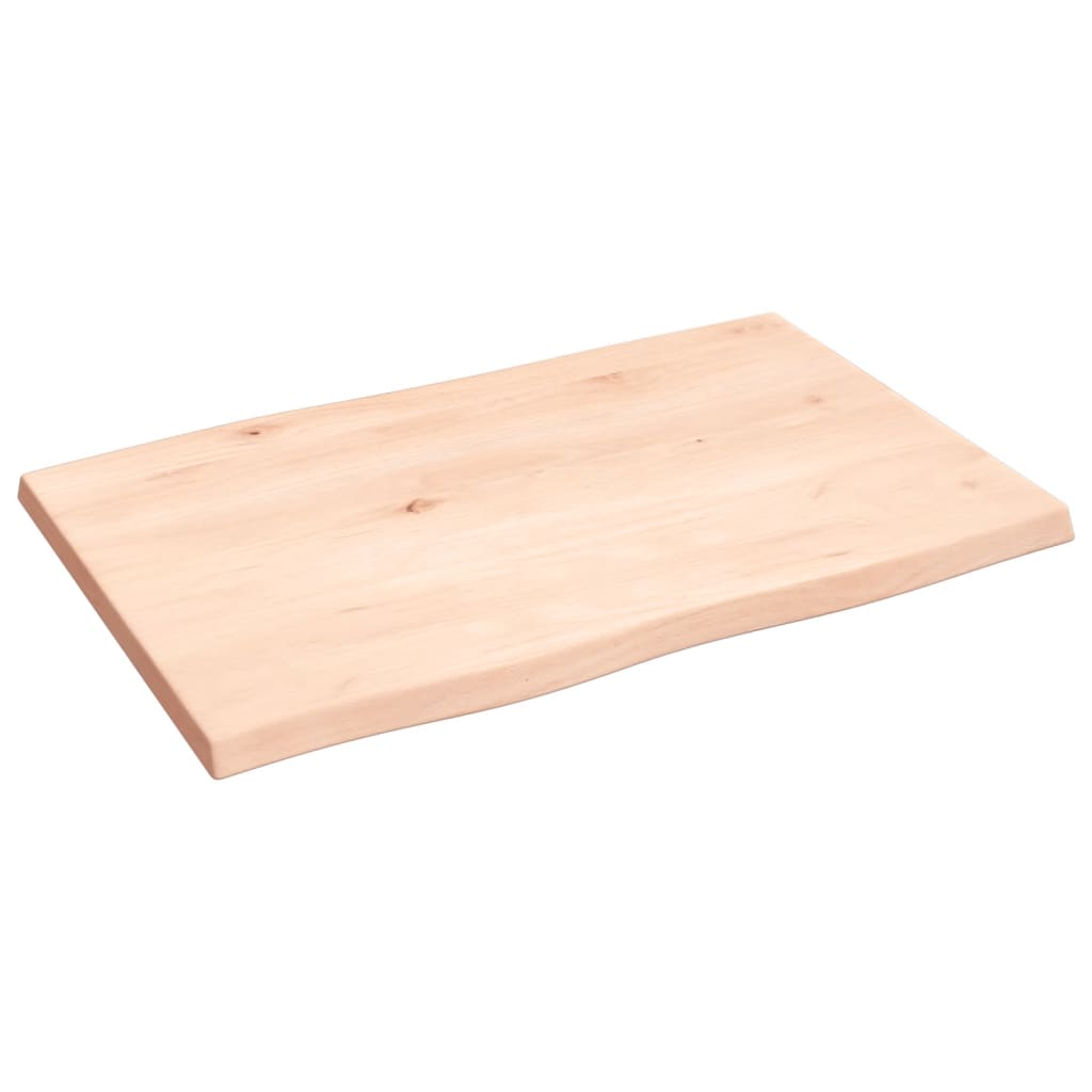 Bordplate 60x40x2 cm ubehandlet heltre eik naturlig kant
