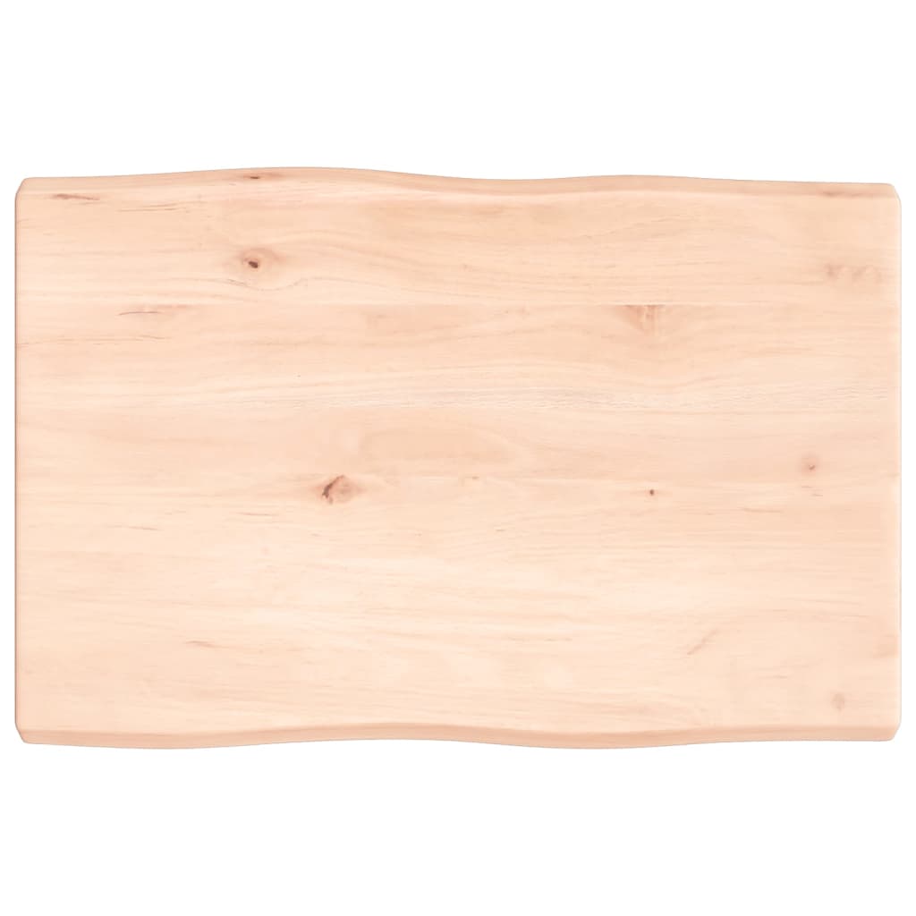 Bordplate 60x40x(2-4) cm ubehandlet heltre eik naturlig kant