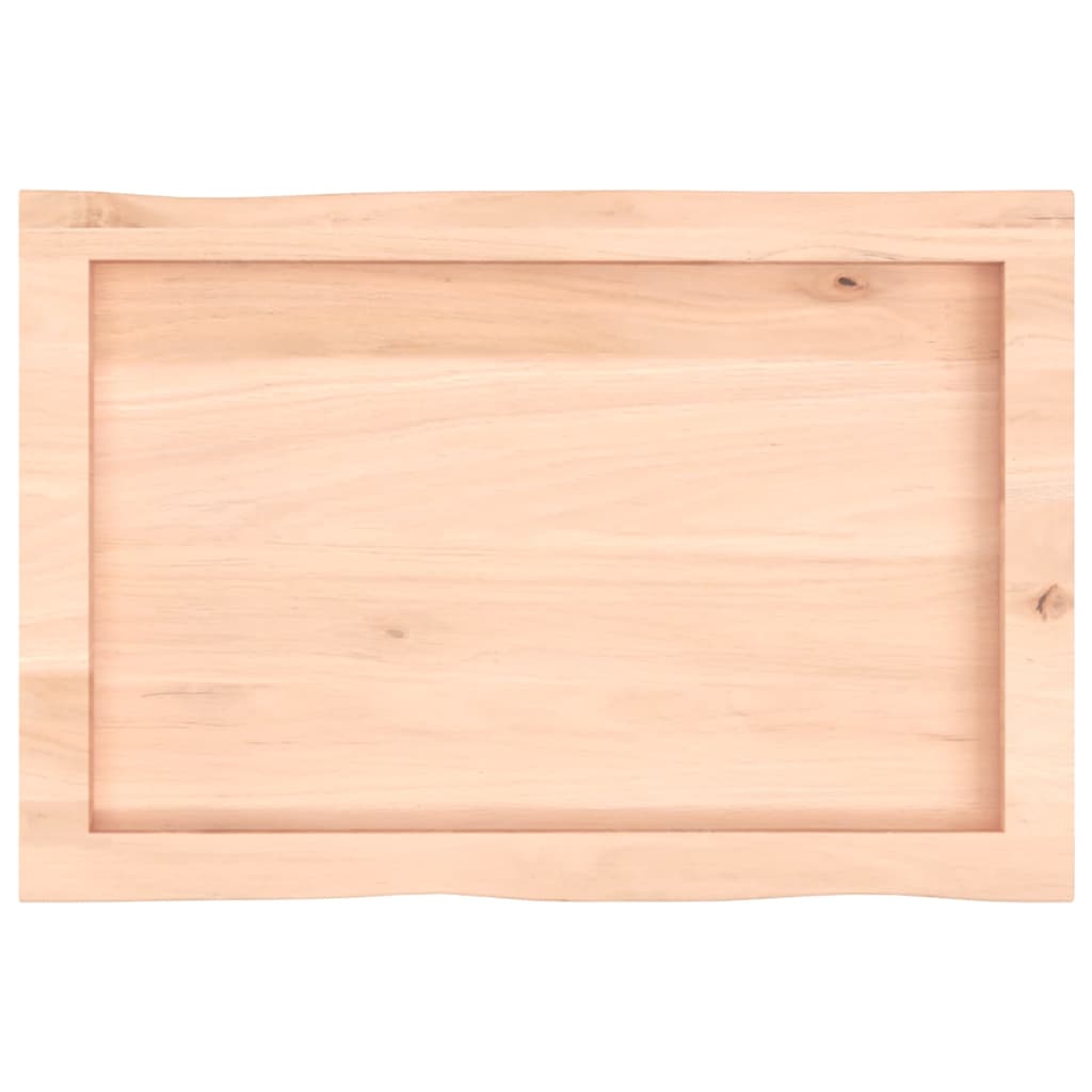 Bordplate 60x40x(2-4) cm ubehandlet heltre eik naturlig kant