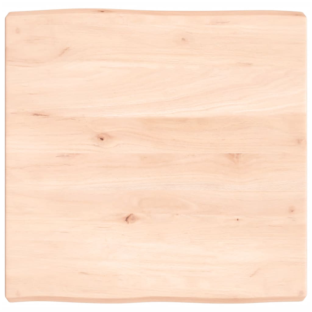 Bordplate 60x60x(2-6) cm ubehandlet heltre eik naturlig kant
