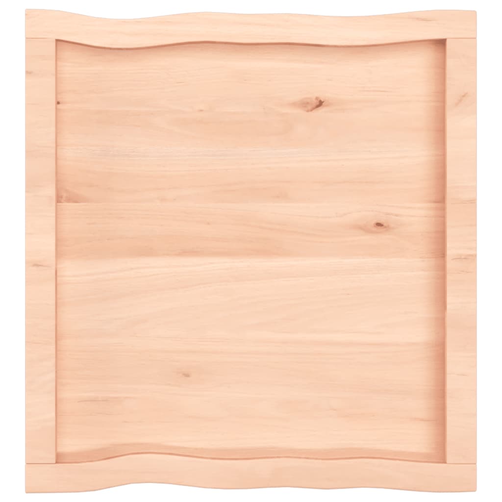 Bordplate 60x60x(2-6) cm ubehandlet heltre eik naturlig kant