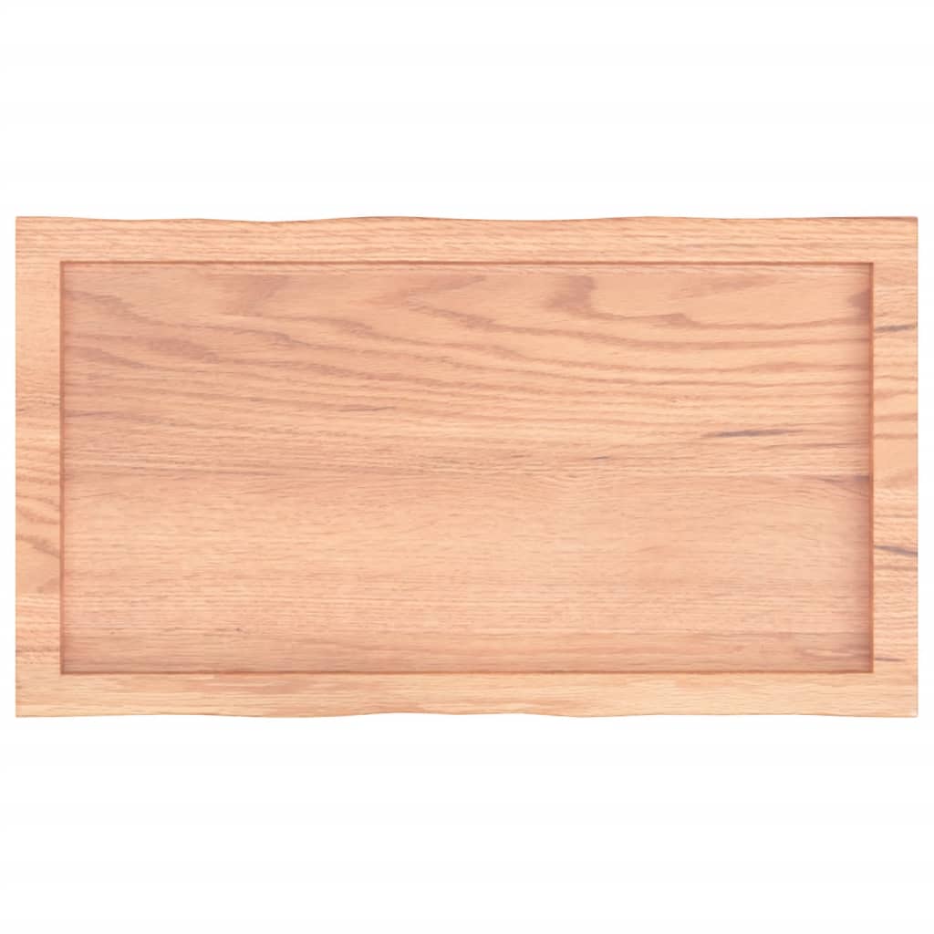 Bordplate lysebrun 80x40x(2-4)cm behandlet heltre naturlig kant