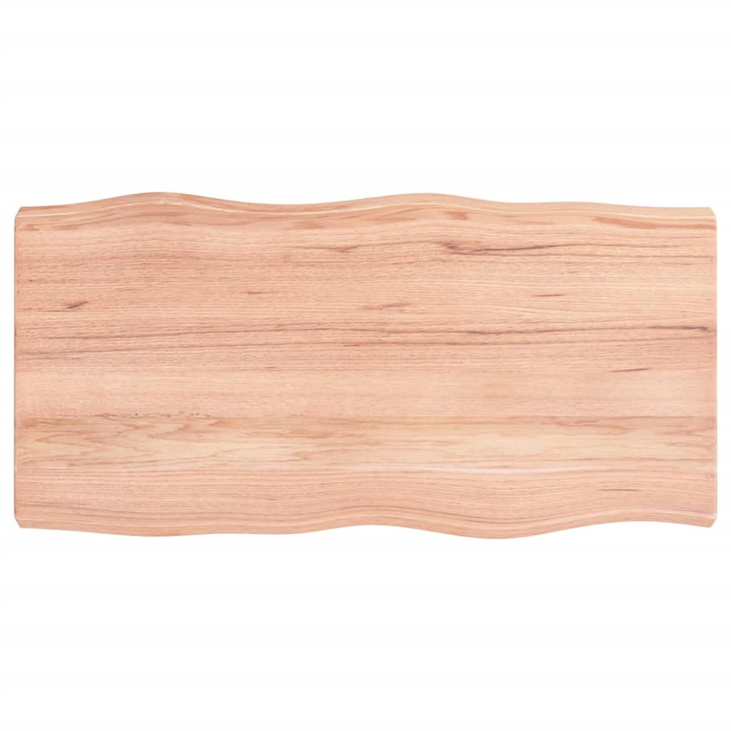Bordplate lysebrun 80x40x(2-6)cm behandlet heltre naturlig kant