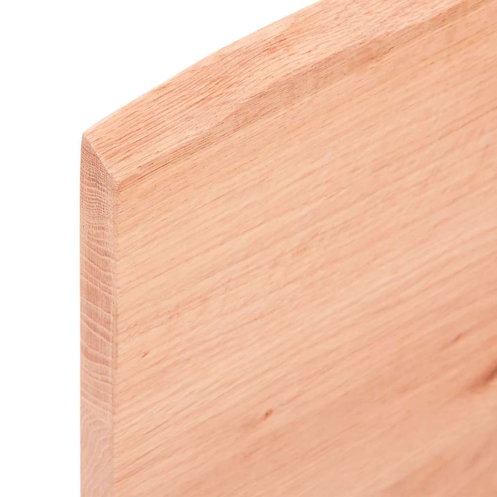 Bordplate lysebrun 100x40x2 cm behandlet eik naturlig kant