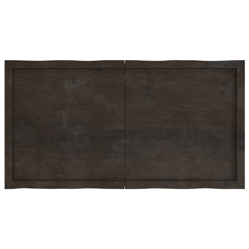 Bordplate mørkebrun 120x60x(2-4)cm behandlet heltre naturlig