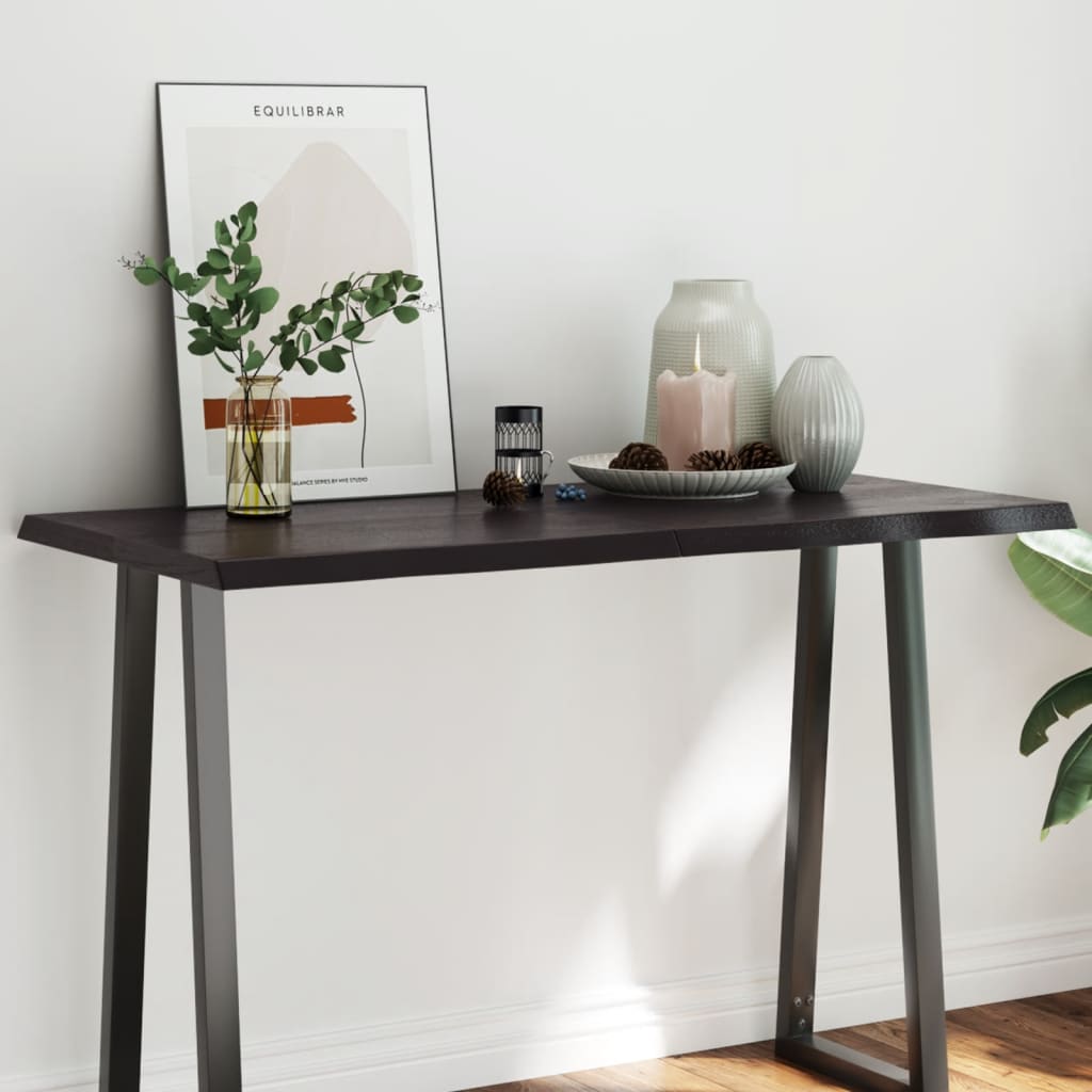 Bordplate mørkebrun 120x60x(2-4)cm behandlet heltre naturlig