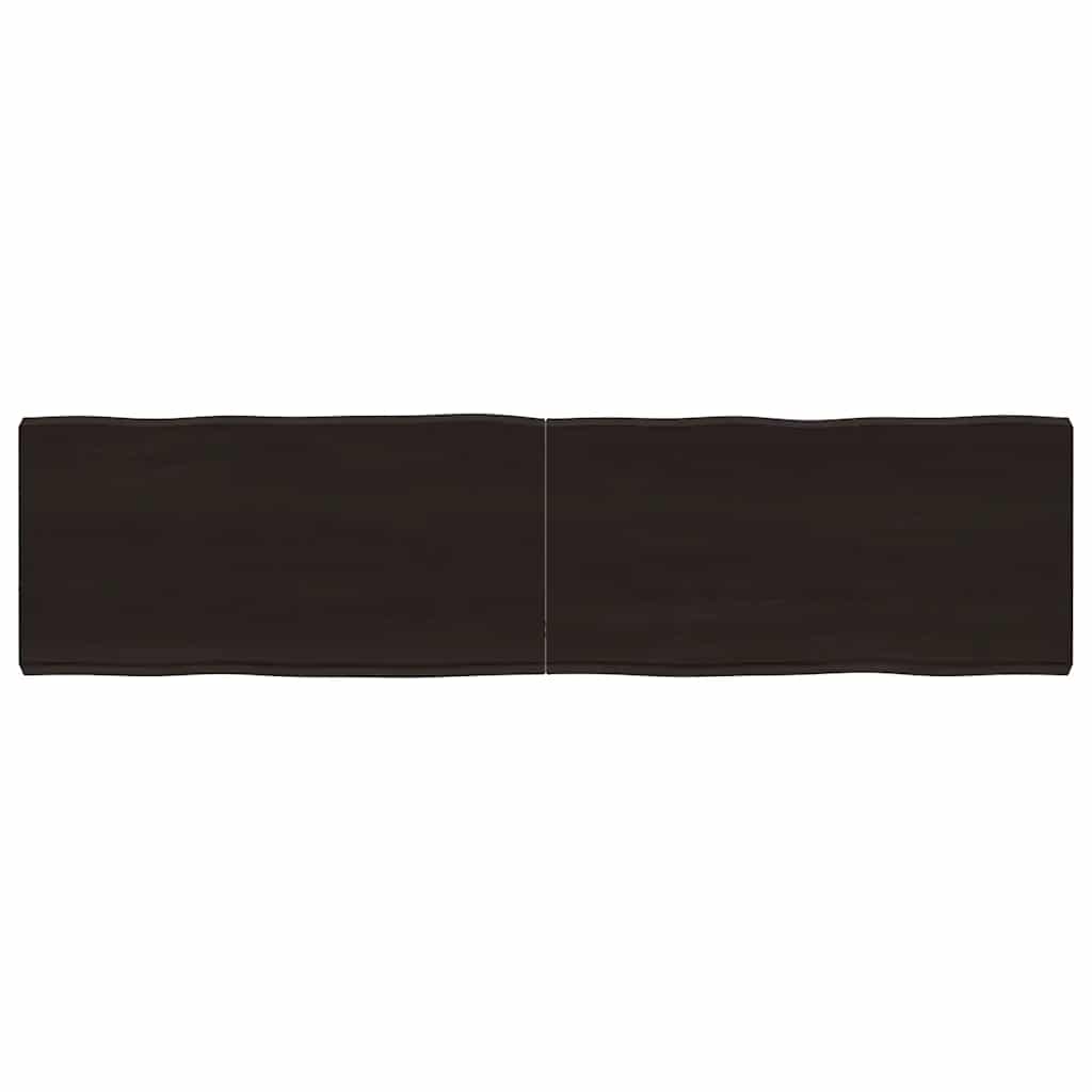 Bordplate mørkegrå 160x40x6 cm behandlet eik naturlig kant