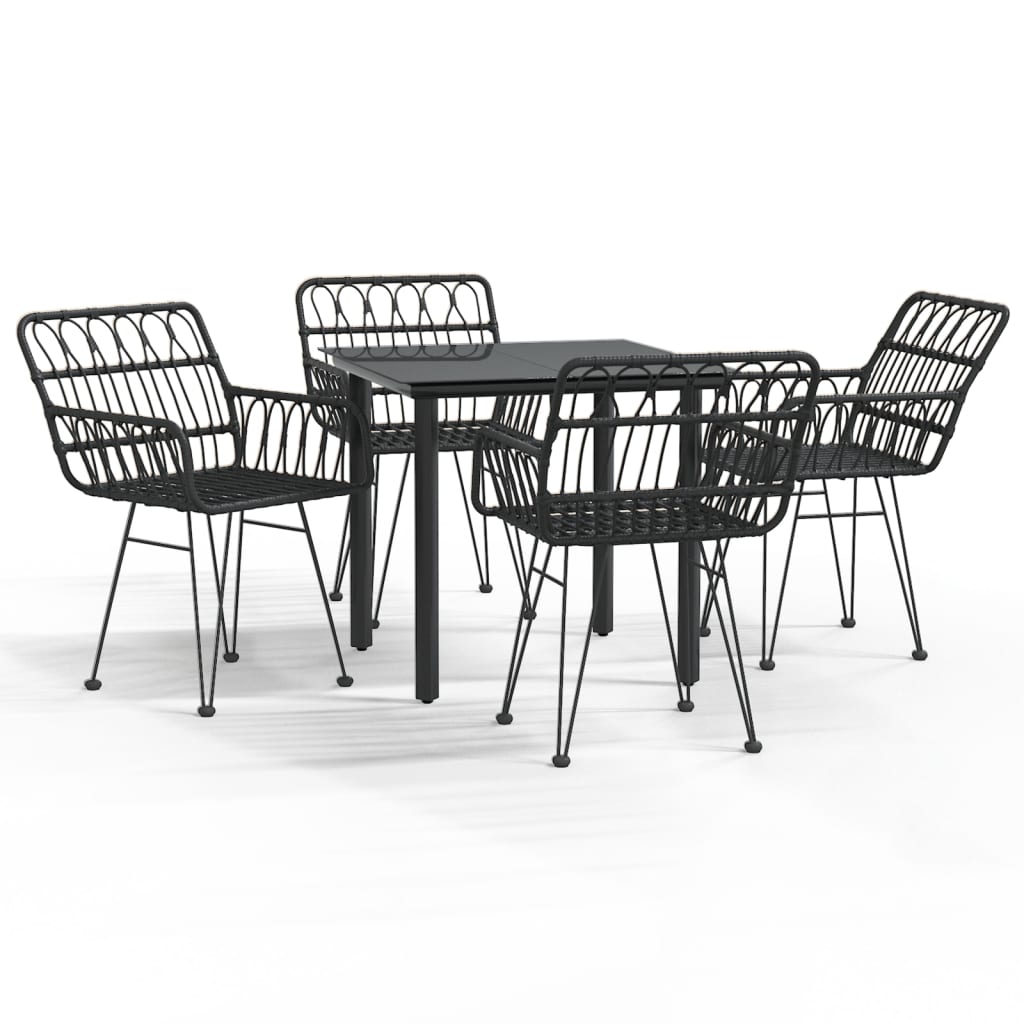 Hagespisegruppe 5 deler svart polyrotting