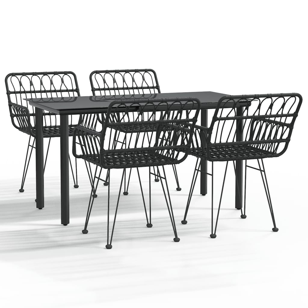Hagespisegruppe 5 deler svart polyrotting