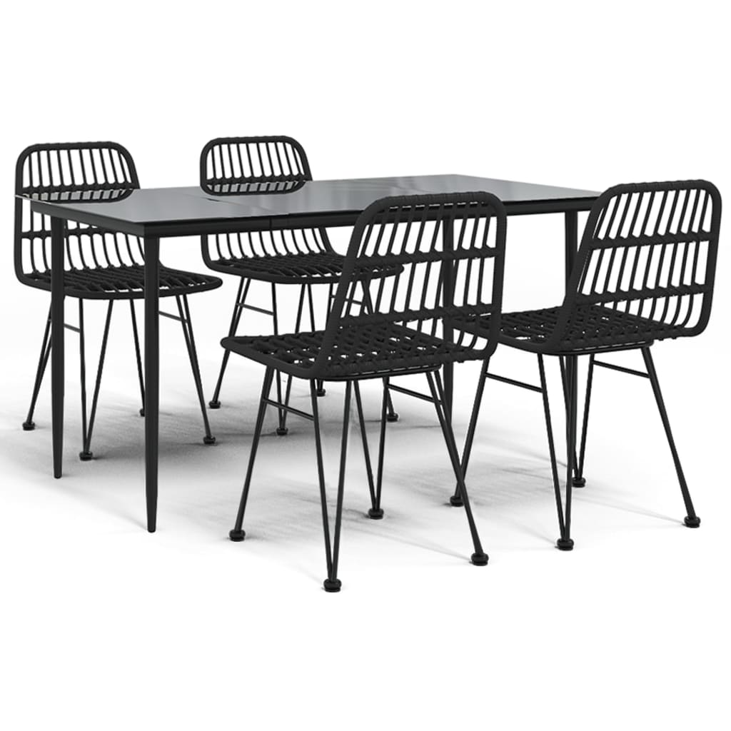 Hagespisegruppe 5 deler svart polyrotting
