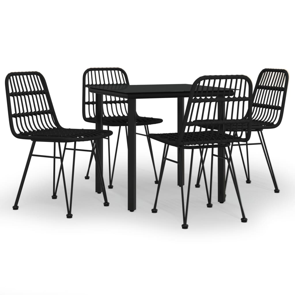 Hagespisegruppe 5 deler svart polyrotting