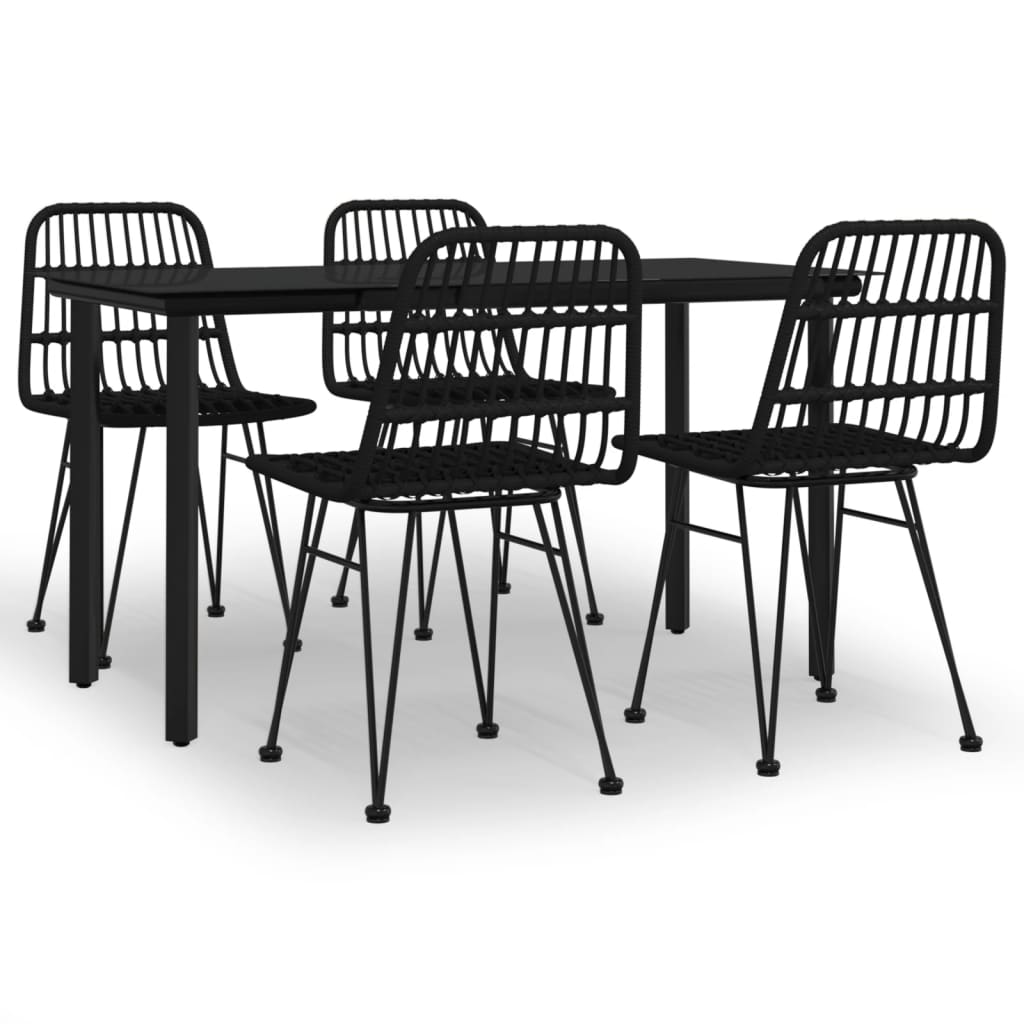 Hagespisegruppe 5 deler svart polyrotting