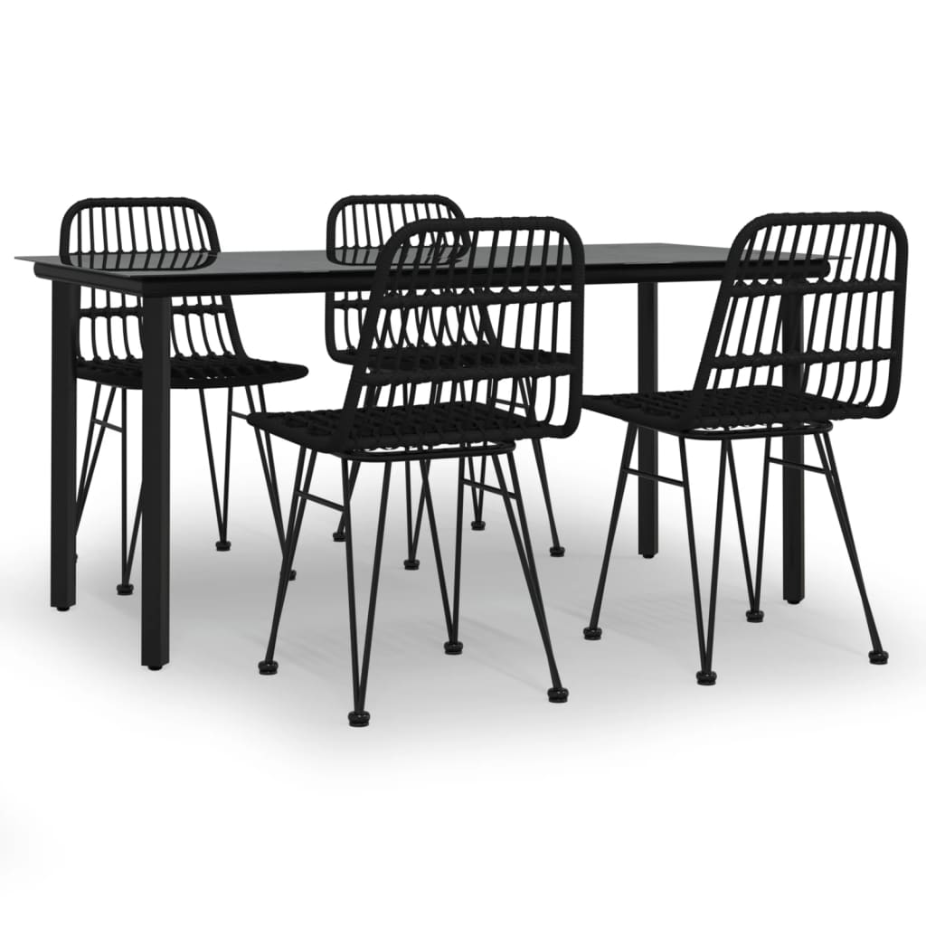 Hagespisegruppe 5 deler svart polyrotting