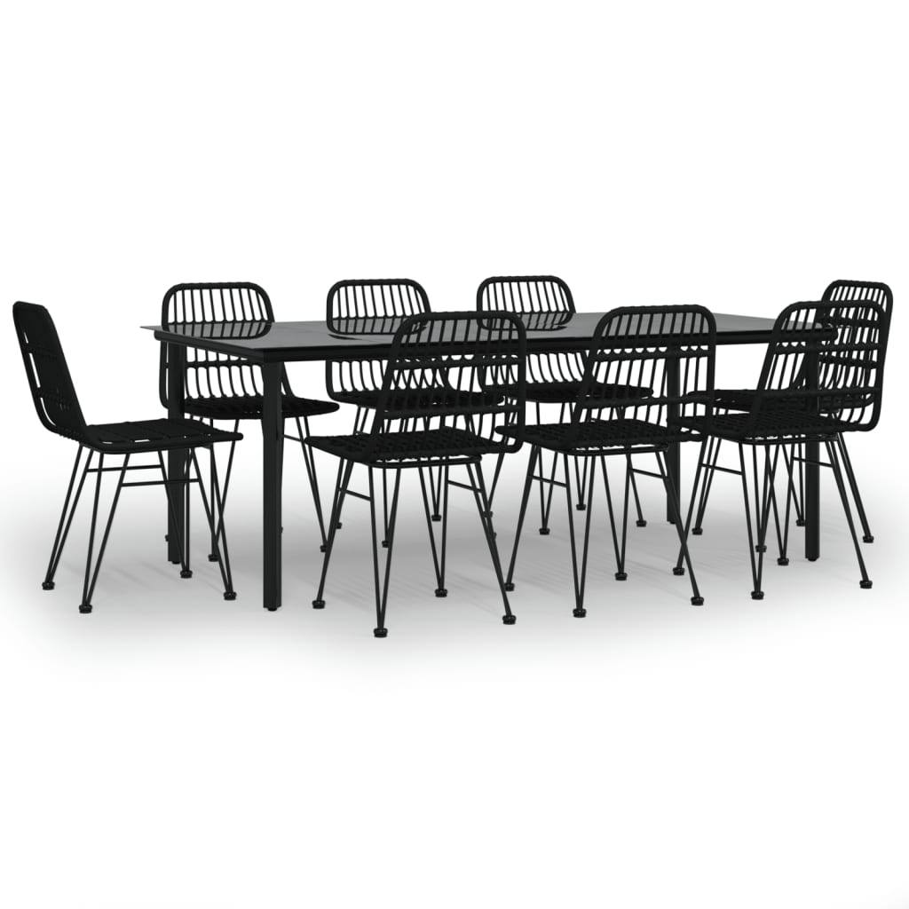 Hagespisegruppe 9 deler svart polyrotting