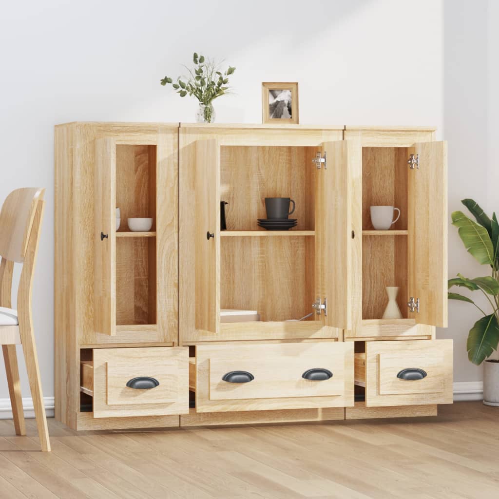 Highboards 3 stk sonoma eik konstruert tre