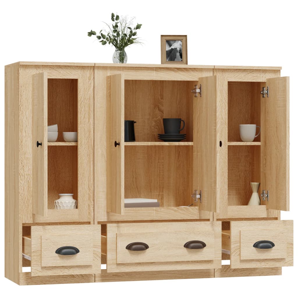 Highboards 3 stk sonoma eik konstruert tre