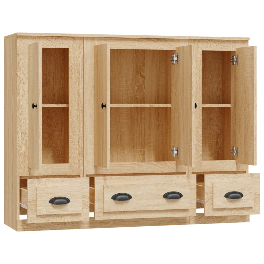Highboards 3 stk sonoma eik konstruert tre