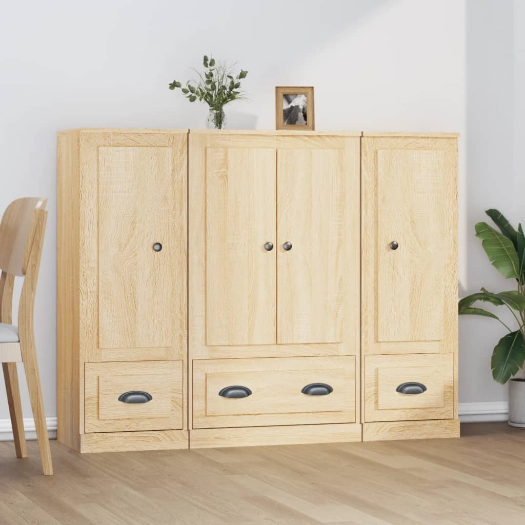 Highboards 3 stk sonoma eik konstruert tre