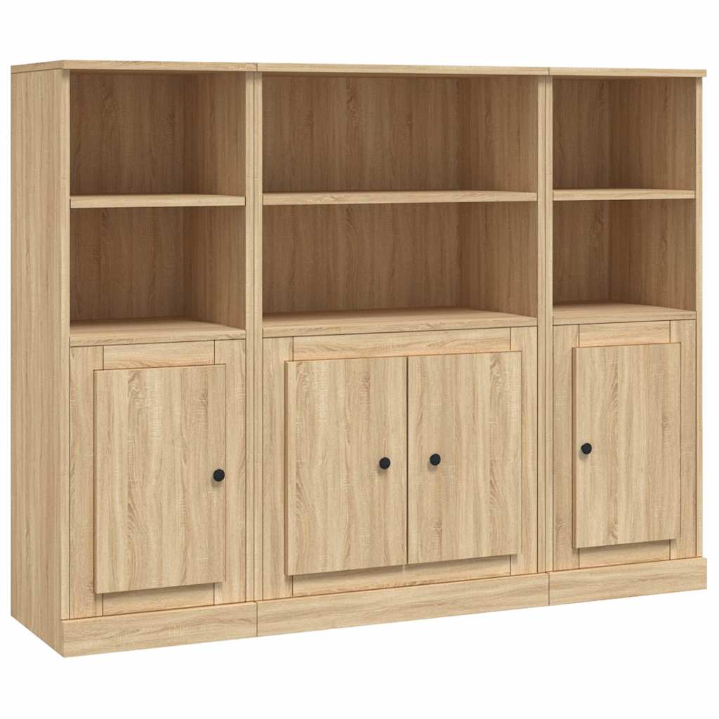 Highboards 3 stk sonoma eik konstruert tre vidaXL
