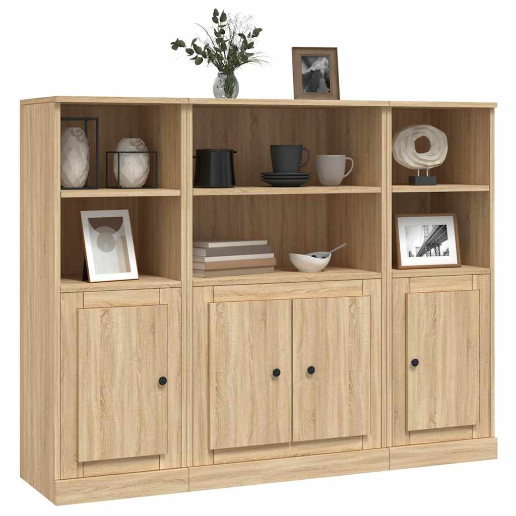 Highboards 3 stk sonoma eik konstruert tre vidaXL