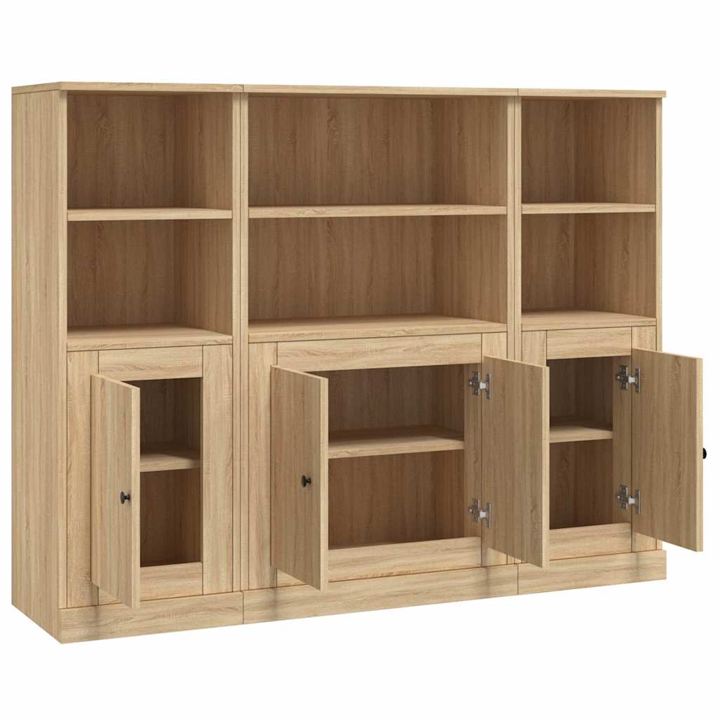 Highboards 3 stk sonoma eik konstruert tre vidaXL