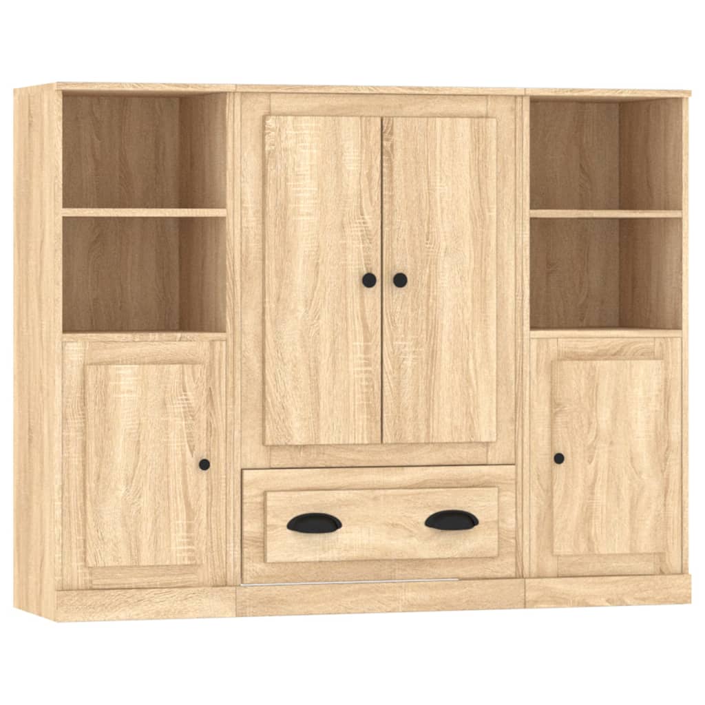 Highboards 3 stk sonoma eik konstruert tre vidaXL
