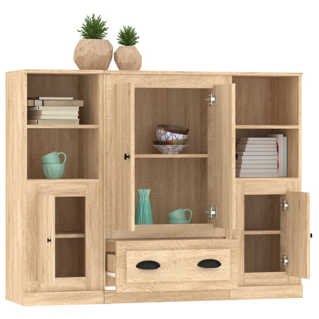 Highboards 3 stk sonoma eik konstruert tre vidaXL