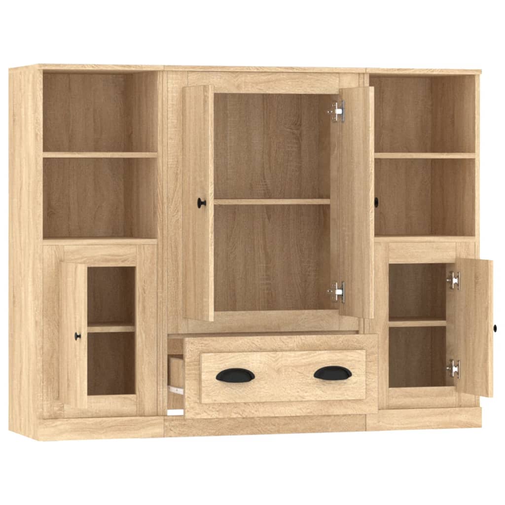 Highboards 3 stk sonoma eik konstruert tre vidaXL