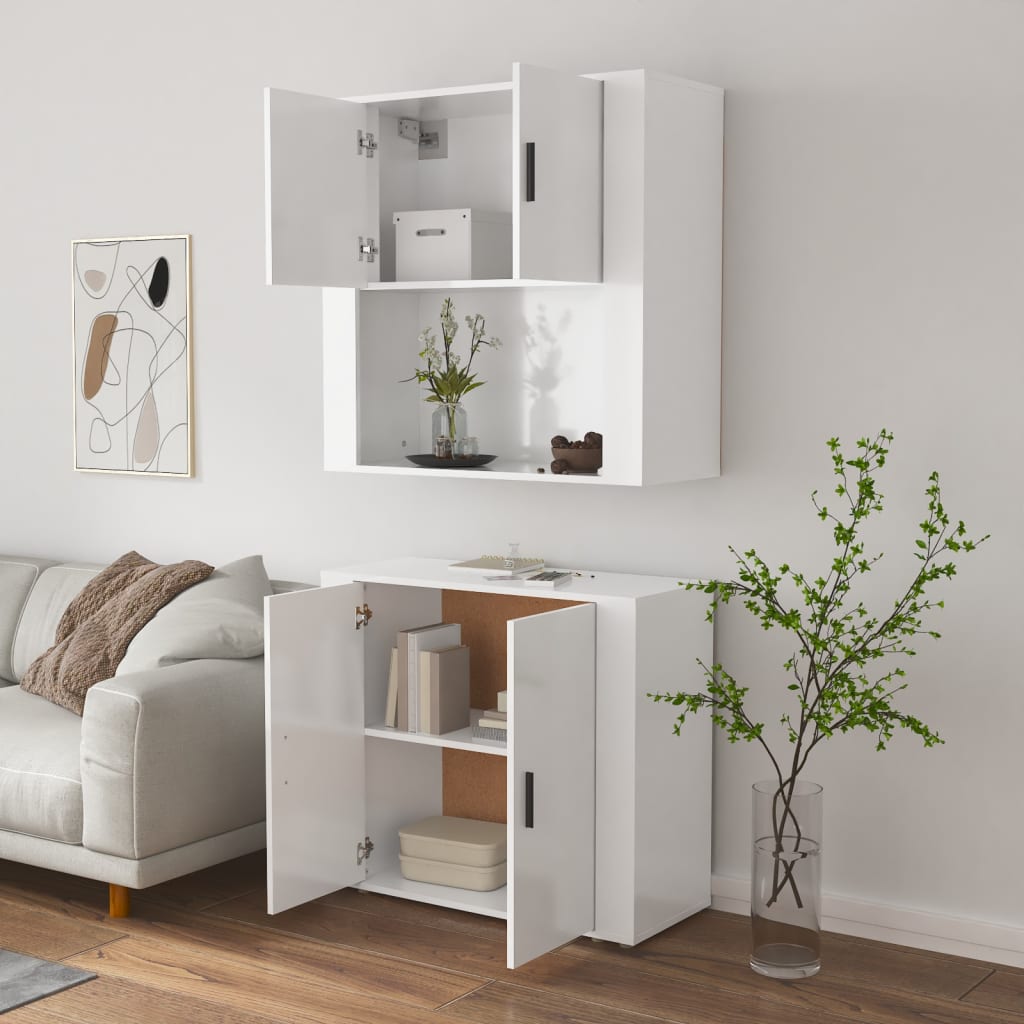 Highboard hvit konstruert tre vidaXL