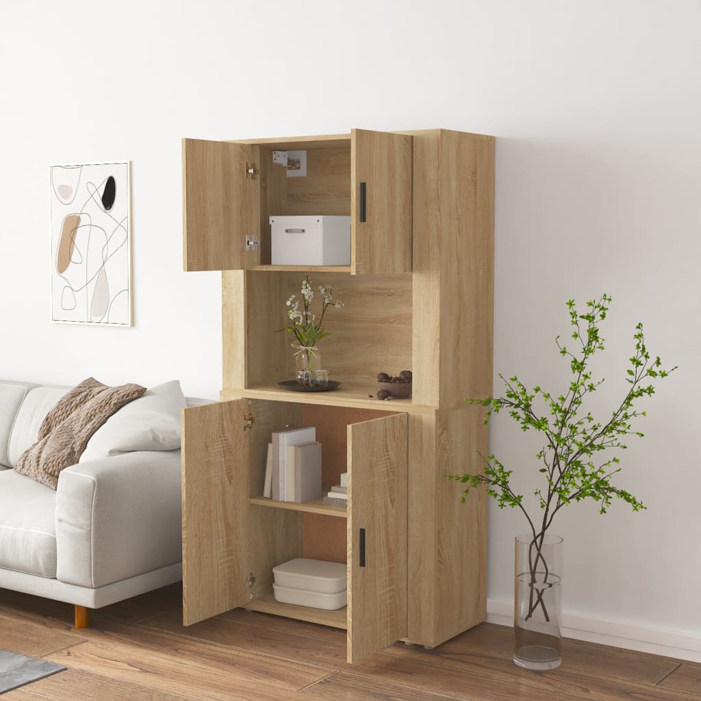 Highboard sonoma eik konstruert tre vidaXL
