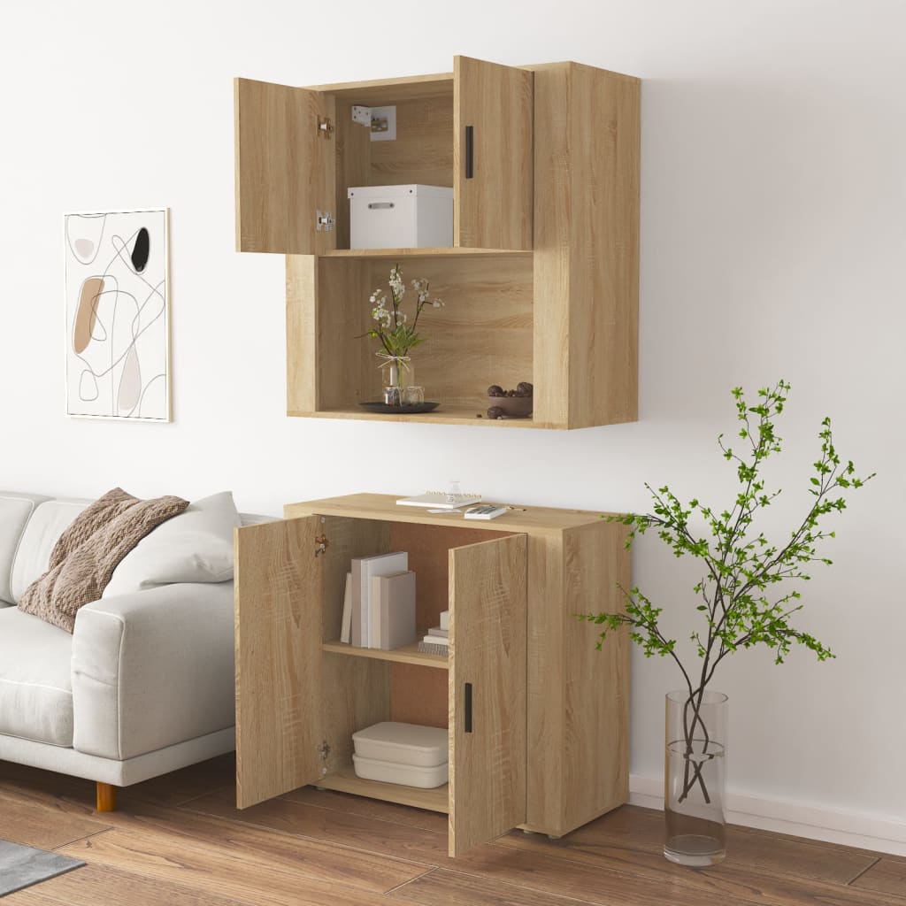 Highboard sonoma eik konstruert tre vidaXL