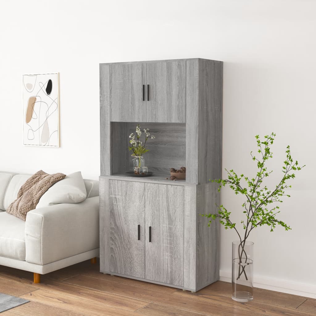 Highboard grå sonoma konstruert tre vidaXL