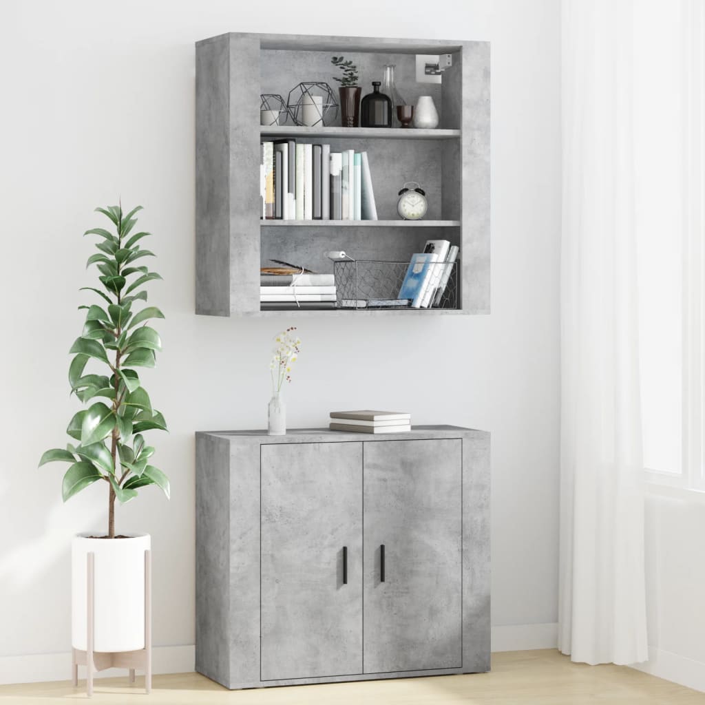 Highboard betonggrå konstruert tre vidaXL
