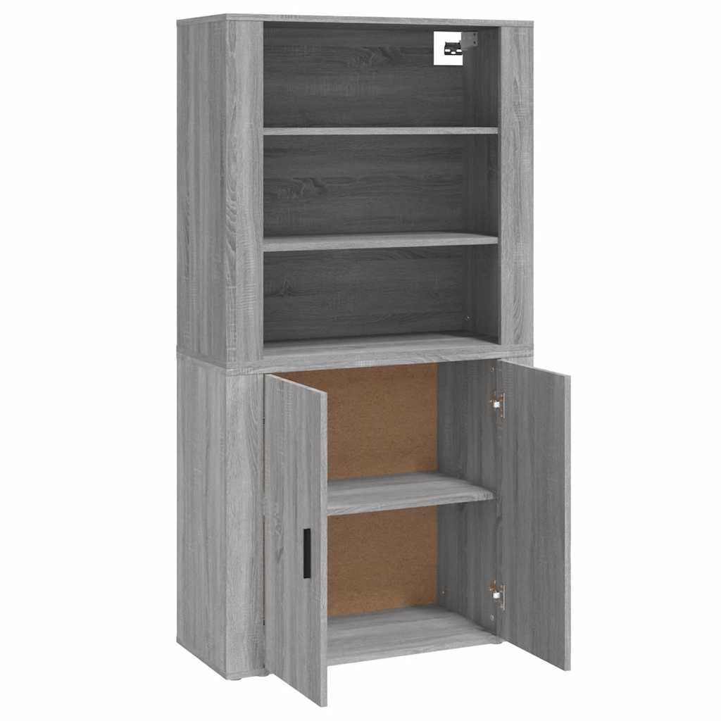 Highboard grå sonoma konstruert tre vidaXL