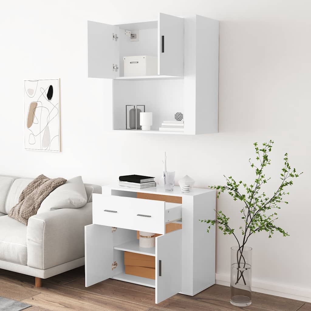 Highboard hvit konstruert tre vidaXL