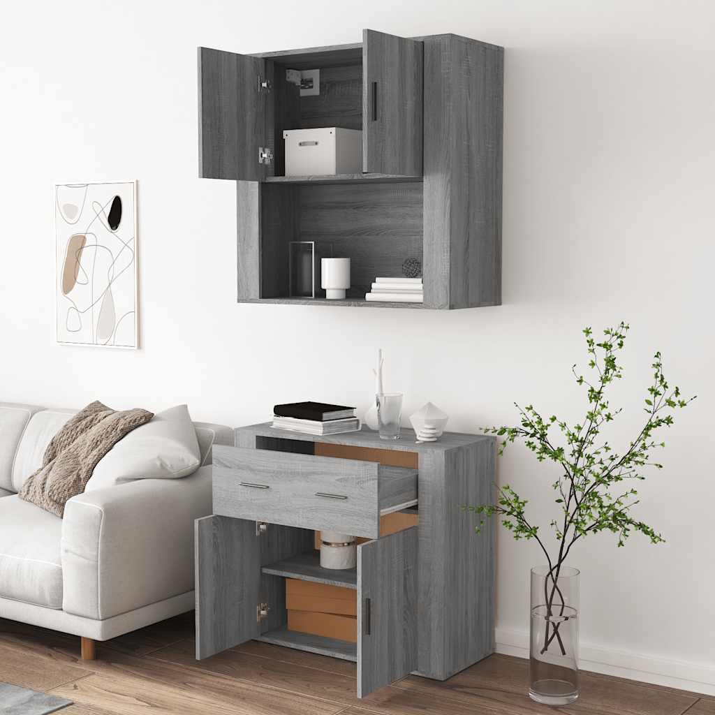 Highboard grå sonoma konstruert tre vidaXL