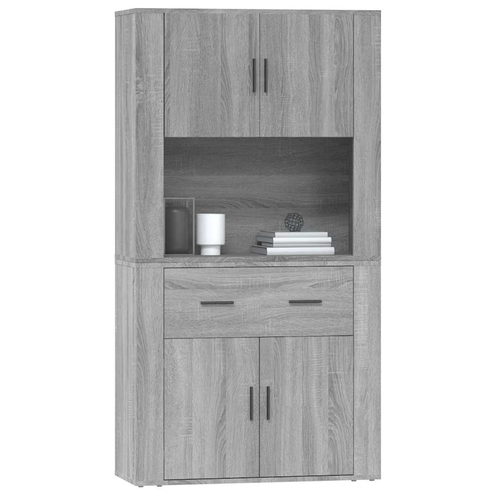 Highboard grå sonoma konstruert tre vidaXL