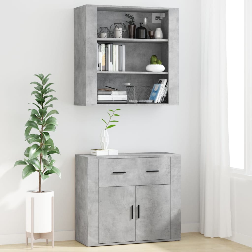 Highboard betonggrå konstruert tre vidaXL