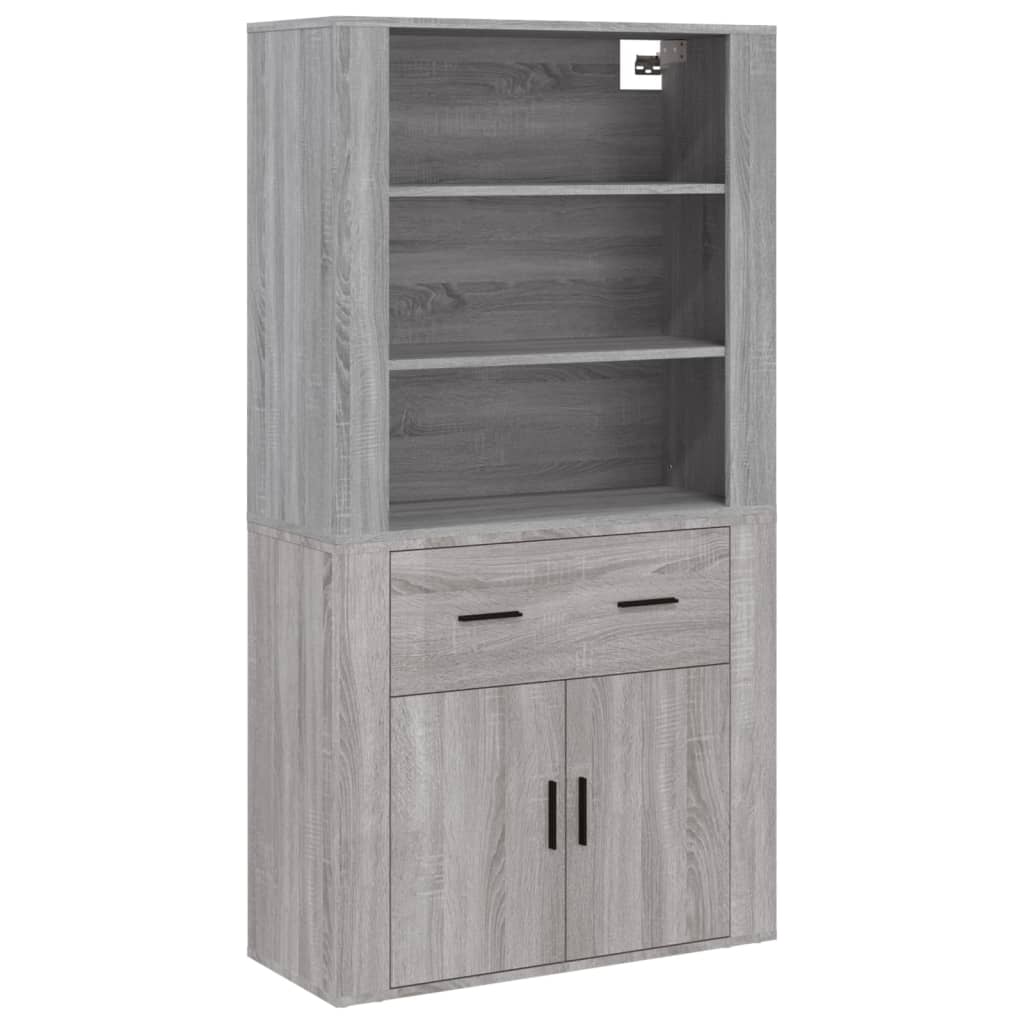 Highboard grå sonoma konstruert tre vidaXL