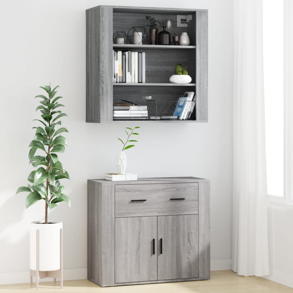 Highboard grå sonoma konstruert tre vidaXL