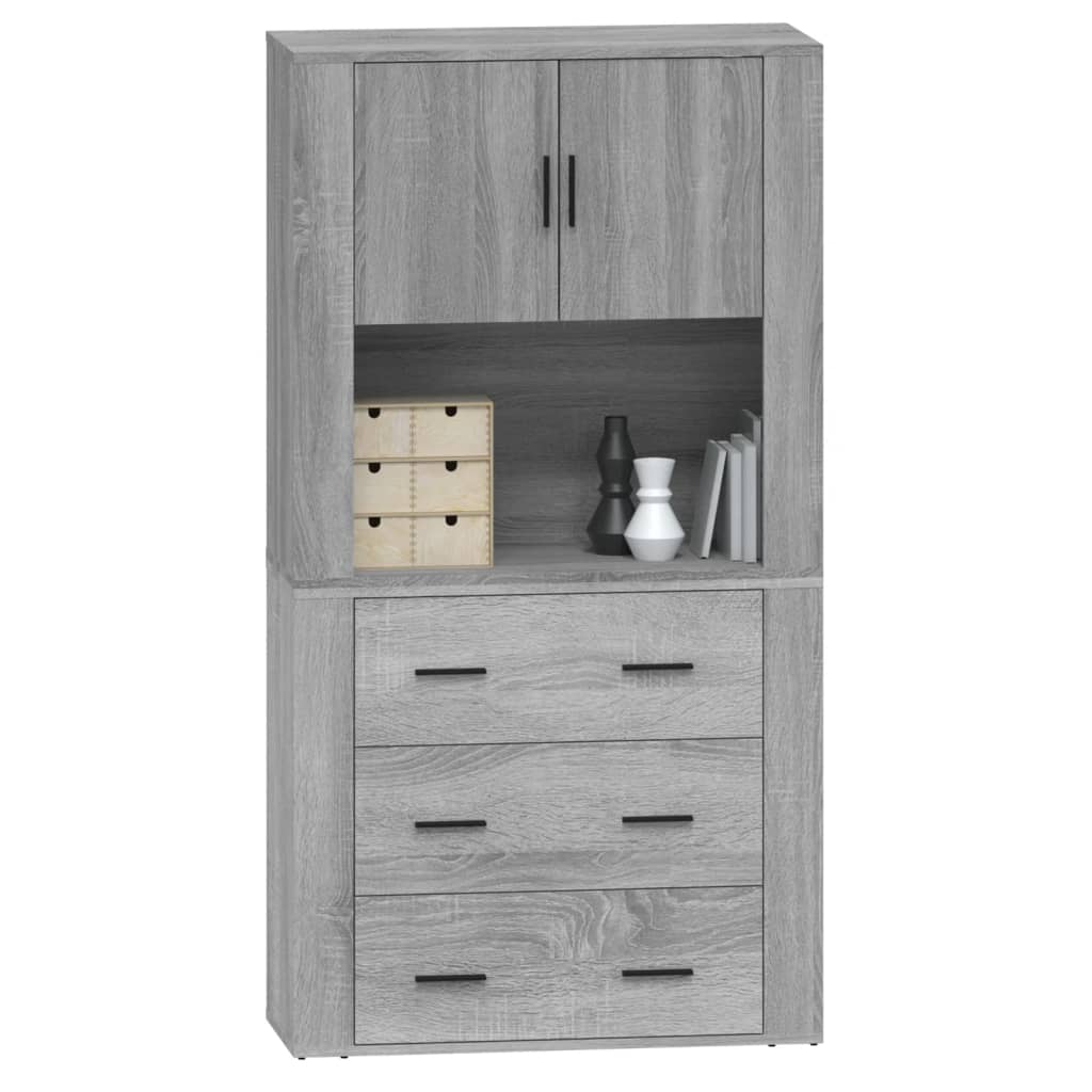 Highboard grå sonoma konstruert tre