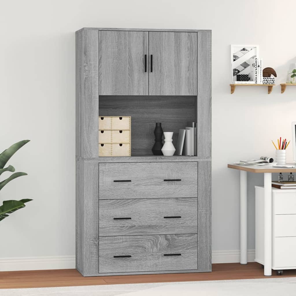 Highboard grå sonoma konstruert tre
