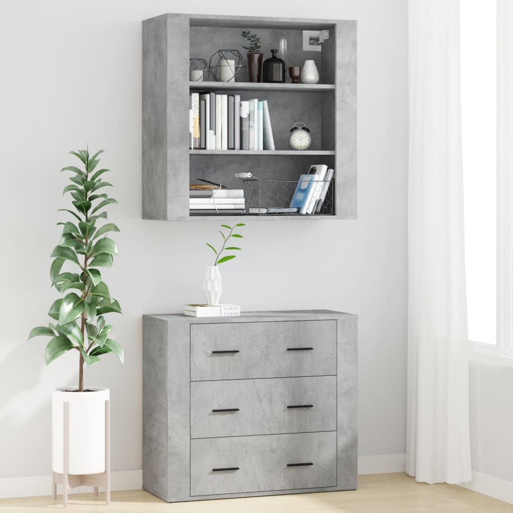 Highboard betonggrå konstruert tre
