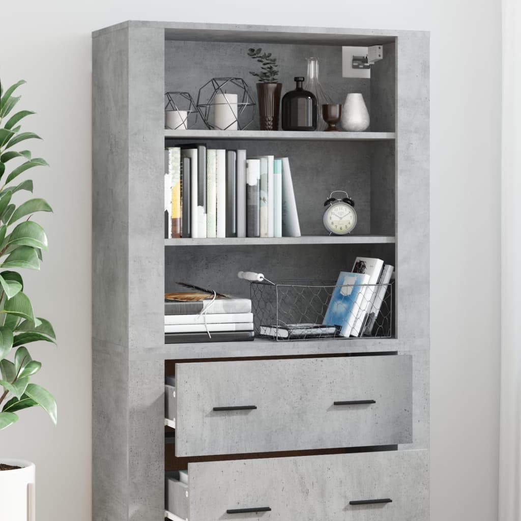 Highboard betonggrå konstruert tre