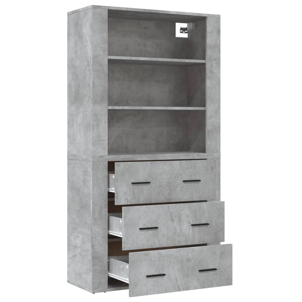 Highboard betonggrå konstruert tre