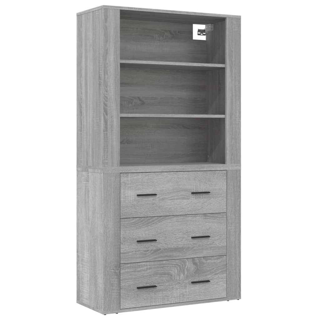 Highboard grå sonoma konstruert tre