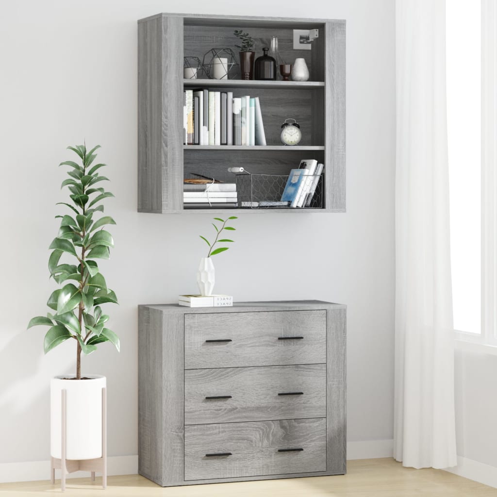 Highboard grå sonoma konstruert tre